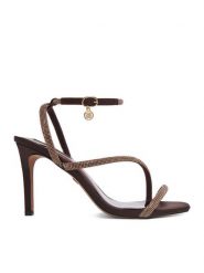 Nine West Sandały CEO-Y3113-1 Brązowy. Brązowe sandały damskie Nine West, bez wzorów, z materiału, bez obcasa, na szpilce, bez zapięcia. Za 249.99 zł.