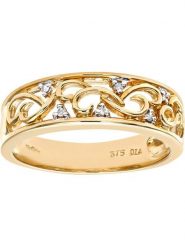Revoni Złoty pierścionek z diamentami rozmiar: 48. Żółte pierścionki damskie Revoni, z diamentem, złote. Za 2,479.99 zł.