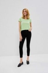 Jeansy skinny medium waist czarne. Czarne jeansy damskie MOODO, bez wzorów, z bawełny. W wyprzedaży za 38.99 zł.