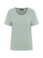 ELBSAND Koszulka "Liara" w kolorze zielonym rozmiar: XL. Zielone bluzki damskie ELBSAND, xl, bez wzorów, bez kołnierzyka, bez ramiączek. Za 86.95 zł.