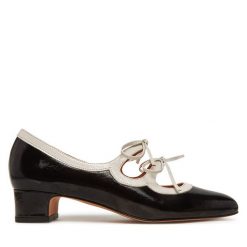 Półbuty Balagan. Czarne czółenka damskie BALAGAN, bez wzorów, bez obcasa, na obcasie. Za 409.99 zł.