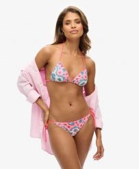 Superdry Figi bikini Tie Side Cheeky Pink Bandana. Czerwone figi Superdry, bez wzorów, z elastanu. Za 145.40 zł.