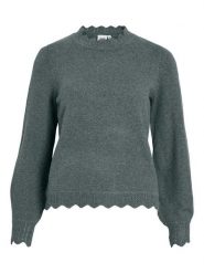 Vila Sweter "Vinikolina" w kolorze zielonym rozmiar: L. Zielone swetry klasyczne damskie Vila, l, bez kołnierzyka. Za 129.95 zł.