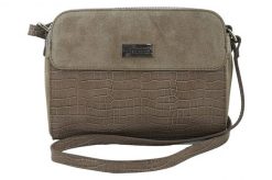 Stylowa torebka crossbody trzykomorowa skórzana - Beżowa. Brązowe torebki klasyczne damskie Barberinis, ze skóry, duże, zamszowe, bez dodatków. Za 266.99 zł.