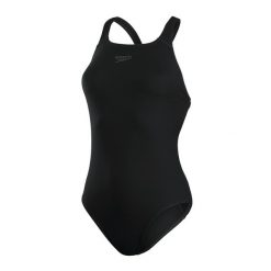 Damski jednoczęściowy kostium kąpielowy Speedo Eco+ Medalist. Czarne stroje jednoczęściowe Speedo, bez wzorów. Za 196.79 zł.