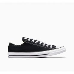Buty na co dzień trampki unisex CONVERSE ALL STAR niskie. Czarne obuwie sportowe casual damskie Converse, bez wzorów, bez zapięcia. W wyprzedaży za 239.00 zł.