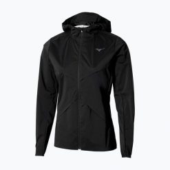 Kurtka do biegania damska Mizuno Tech Thermal Charge Hooded. Czarne kurtki damskie Mizuno, bez wzorów, bez kaptura. Za 429.99 zł.