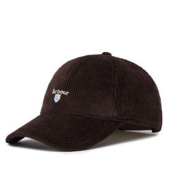 Czapka z daszkiem Barbour. Brązowe czapki z daszkiem damskie Barbour, bez wzorów. Za 154.99 zł.