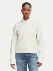 Tommy Hilfiger Sweter WW0WW51396 Beżowy jasny Regular Fit. Brązowe swetry klasyczne damskie Tommy Hilfiger, xxs, z syntetyku, bez kołnierzyka. Za 699.99 zł.
