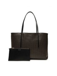 Calvin Klein Torebka Emblem Aop Tote W/ Pouch LV04F3266G Czarny. Czarne shopper bag Calvin Klein, bez wzorów, ze skóry, bez dodatków. Za 589.99 zł.