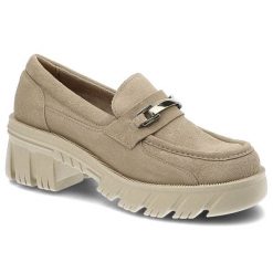 Półbuty damskie Lemar, naturalna skóra zamszowa masywna podeszwa o wyrazistym bieżniku metalowy detal, bez/zł, 20110-W. Brązowe półbuty damskie Lemar, bez wzorów, ze skóry, bez obcasa, bez zapięcia. Za 322.99 zł.