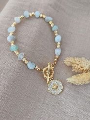 Nakkash Pozłacana bransoletka z kamieniami szlachetnymi rozmiar: onesize. Niebieskie bransoletki damskie Nakkash, pozłacane. Za 96.37 zł.