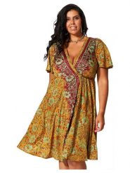 Aller Simplement Sukienka w kolorze żółtym rozmiar: 50/52. Żółte sukienki damskie Aller Simplement, bez wzorów, bez ramiączek. Za 65.99 zł.