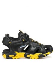 Geox Sandały Jr Borealis J450RC 014BU C0054 S Czarny. Czarne sandały chłopięce Geox, ze skóry, bez zapięcia. Za 179.99 zł.