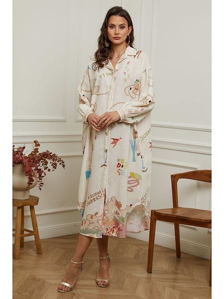 Plume Sukienka "Buvio" w kolorze kremowym rozmiar: M. Brązowe sukienki damskie Plume, bez wzorów, bez ramiączek. Za 254.74 zł.