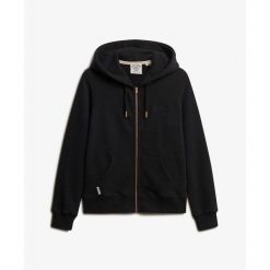 Damska bluza z kapturem zapinana na zamek Superdry Essential Logo Hb. Czarne bluzy damskie Superdry, bez wzorów, z kapturem. Za 316.50 zł.