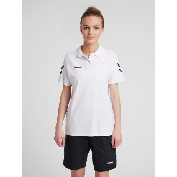Koszulka tenisowa polo damska Hummel Go Cotton Polo Woman. Białe bluzki damskie Hummel, xl, bez wzorów, bez kołnierzyka, bez ramiączek. Za 101.00 zł.