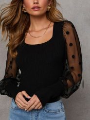 LA Angels Bluzka w kolorze czarnym rozmiar: L. Czarne bluzki damskie LA Angels, l, bez wzorów, z tiulu, bez kołnierzyka, bez ramiączek. Za 132.98 zł.