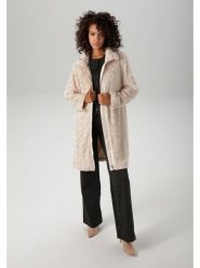 Aniston Płaszcz pluszowy w kolorze beżowym rozmiar: 38. Brązowe płaszcze damskie Aniston, bez wzorów, bez kaptura. Za 118.28 zł.