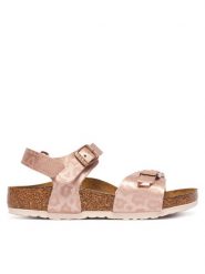 Birkenstock Sandały Rio 1032865 Różowy. Czerwone sandały dziewczęce Birkenstock, z syntetyku, bez obcasa, bez zapięcia. Za 269.99 zł.