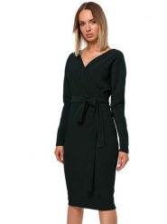 Made of emotion Sukienka w kolorze ciemnozielonym rozmiar: L. Zielone sukienki damskie Made Of Emotion, bez wzorów, bez ramiączek. Za 135.49 zł.