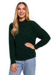 Made of emotion Sweter w kolorze ciemnozielonym rozmiar: L/XL. Zielone swetry klasyczne damskie Made Of Emotion, l, bez kołnierzyka. Za 61.46 zł.