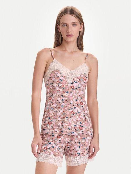 United Colors Of Benetton Koszulka piżamowa 3RKC3H00L Beżowy Regular Fit. Brązowe koszule nocne i halki United Colors Of Benetton, bez wzorów, z wiskozy, bez ramiączek. Za 69.99 zł.