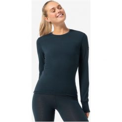 Koszulka termoaktywna z długim rękawem damska SUPER.NATURAL. Niebieskie koszulki damskie super.natural, s, bez wzorów, bez kołnierzyka, bez ramiączek. Za 349.99 zł.