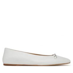 Baleriny MICHAEL Michael Kors. Białe balerinki damskie MICHAEL Michael Kors, bez wzorów, ze lnu. Za 419.99 zł.