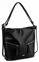 Shopperka damska hobo Rovicky R-073-01 czarna. Czarne torebki klasyczne damskie ROVICKY, ze skóry ekologicznej, na ramię, duże, bez dodatków. Za 81.99 zł.