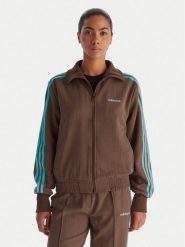 Adidas Bluza JX5311 Brązowy Regular Fit. Brązowe bluzy damskie Adidas, s, bez wzorów, z syntetyku, bez kaptura. Za 319.99 zł.