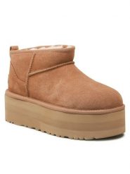 Ugg Śniegowce W Classic Ultra Mini Platform 1135092 Brązowy. Brązowe śniegowce damskie Ugg, ze skóry. Za 817.67 zł.