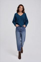 Jeansy mom fit granatowe. Jeansy damskie MOODO. Za 139.99 zł.