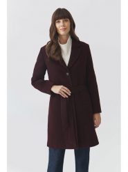 TATUUM Wełniany płaszcz w kolorze bordowym rozmiar: 40. Czerwone płaszcze damskie TATUUM, bez wzorów, z tkaniny, bez kaptura. Za 382.89 zł.
