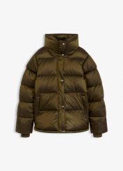 Kurtka pikowana oversize. Zielone kurtki damskie bonprix, bez wzorów, bez kaptura. Za 269.99 zł.