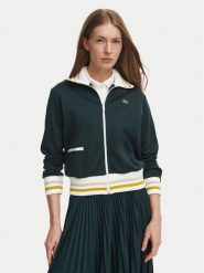 Lacoste Bluza SF5252 Zielony ciemny Regular Fit. Zielone bluzy damskie Lacoste, bez wzorów, z syntetyku, bez kaptura. Za 769.99 zł.