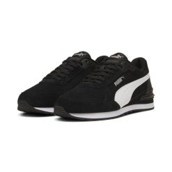 Sneakersy zamszowe unisex ST Runner v4 PUMA Black White Silver Metallic. Białe obuwie sportowe damskie Puma, z zamszu, bez zapięcia, trekkingowe. W wyprzedaży za 199.00 zł.