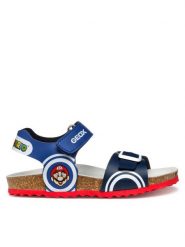 Geox Sandały J Ghita J558LD 000BC C4227 M Granatowy. Niebieskie sandały chłopięce Geox, ze skóry, bez zapięcia. Za 139.99 zł.
