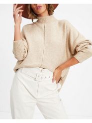 Milan Kiss Sweter w kolorze beżowym rozmiar: XL. Brązowe swetry klasyczne damskie Milan Kiss, xl, bez kołnierzyka. Za 152.99 zł.