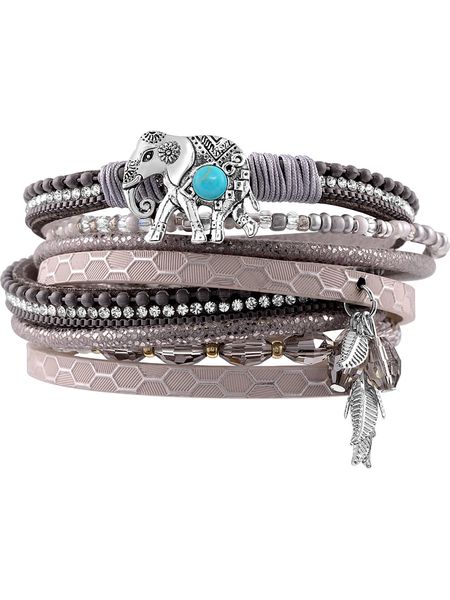 LA CHIQUITA Bransoletka "Aryanal" z elementami ozdobnymi rozmiar: onesize. Szare bransoletki damskie LA CHIQUITA, metalowe. Za 115.95 zł.