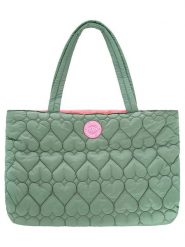 Zwillingsherz Shopper bag "Heart quilting" w kolorze zielonym - 50 x 35 x 13 cm rozmiar: onesize. Zielone shopper bag Zwillingsherz, bez wzorów, z materiału, na ramię, bez dodatków. Za 159.95 zł.