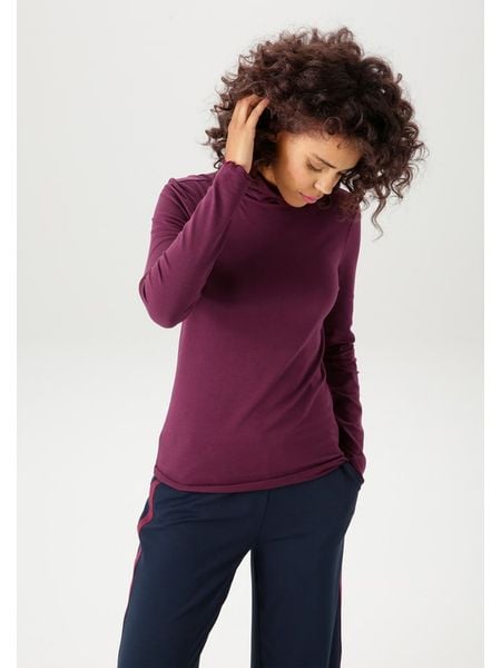 Aniston Koszulka w kolorze ciemnofioletowym rozmiar: 46. Różowe koszulki damskie Aniston, bez wzorów, bez kołnierzyka, bez ramiączek. Za 52.42 zł.