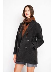 ASSUILI Płaszcz przejściowy w kolorze antracytowym rozmiar: 36. Czarne płaszcze damskie Assuili, bez wzorów, z wełny, bez kaptura. Za 392.52 zł.