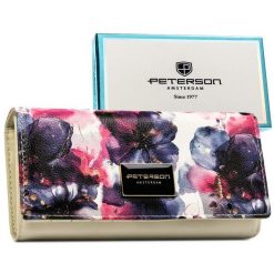Portfel damski w kwiaty wykonany ze skóry naturalnej i ekologicznej, zamykany zatrzaskiem PTN PX27-PF1 Peterson. Portfele damskie Peterson, bez wzorów, ze skóry. Za 124.99 zł.