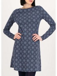 Blutsgeschwister Sukienka "Mod a Hula" w kolorze błękitno-granatowym rozmiar: XL. Niebieskie sukienki damskie Blutsgeschwister, bez wzorów, z bawełny, bez ramiączek. Za 137.10 zł.