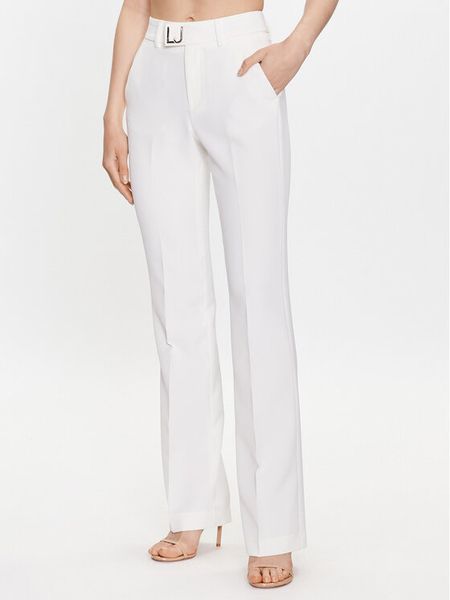 Liu Jo Spodnie materiałowe WA3434 T7896 Biały Regular Fit. Białe spodnie materiałowe damskie Liu Jo, bez wzorów, z materiału. Za 399.99 zł.
