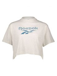 Reebok Koszulka "Classic Big Logo" w kolorze kremowym rozmiar: M. Brązowe bluzki damskie Reebok, m, bez wzorów, bez kołnierzyka, bez ramiączek. Za 56.99 zł.