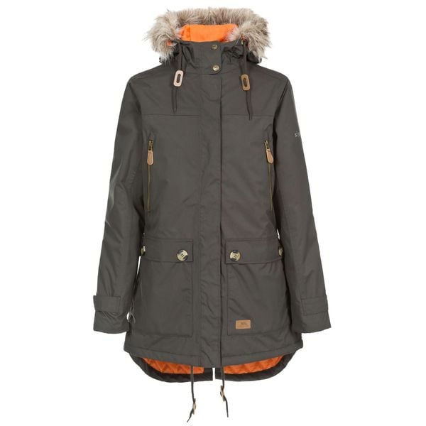 Parka Damska Wodoodporne Clea. Zielone parki damskie Trespass, l, z materiału, z kapturem. Za 616.99 zł.