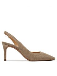MICHAEL Michael Kors Sandały Alina 40R4HNMP1D Złoty. Żółte sandały damskie MICHAEL Michael Kors, bez wzorów, z materiału, bez obcasa, na szpilce, bez zapięcia. Za 649.99 zł.