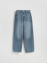 Jeansy wide leg - indigo jeans. Niebieskie jeansy damskie Reserved. Za 139.99 zł.